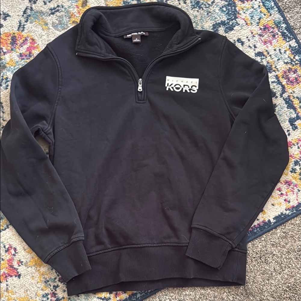 Michael Kors Black Zip Up Sweater